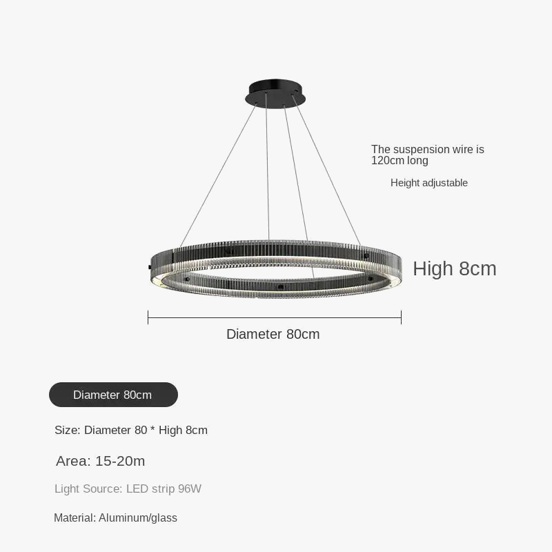 lustre led minimaliste avec anneau moderne et ombre créative