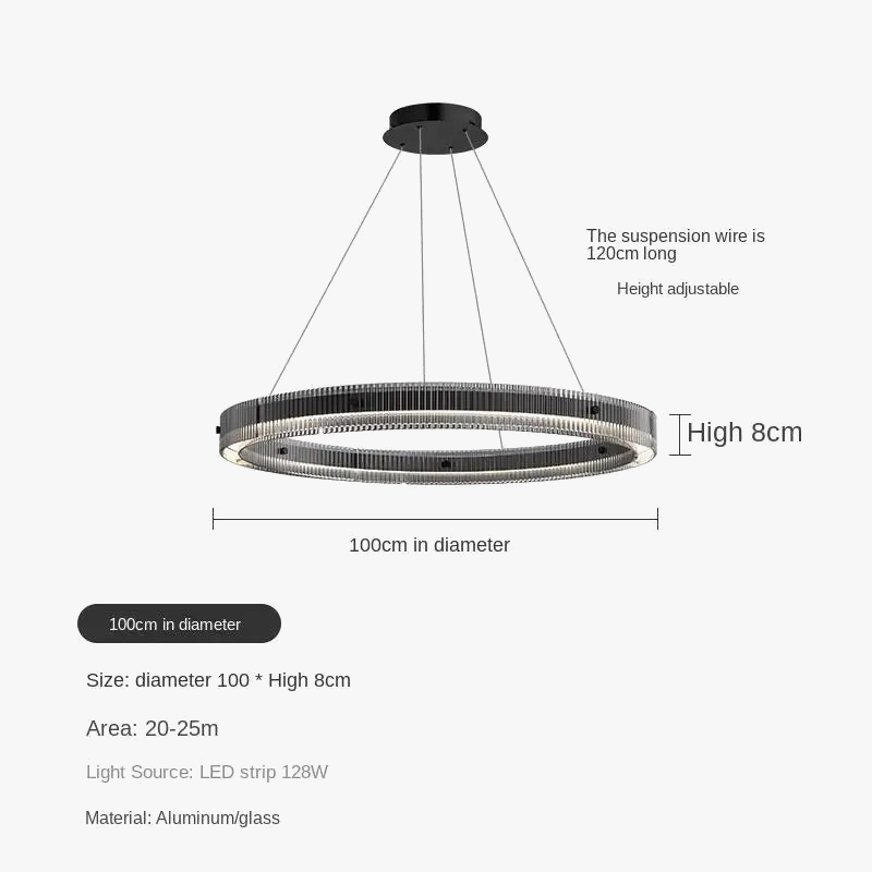 lustre led minimaliste avec anneau moderne et ombre créative