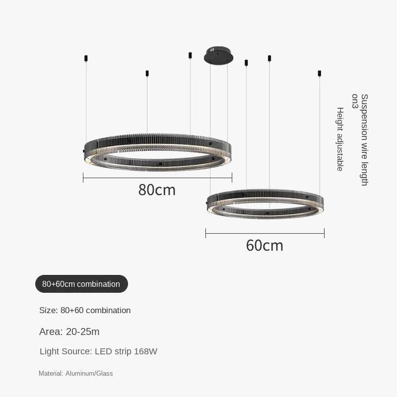 lustre led minimaliste avec anneau moderne et ombre créative