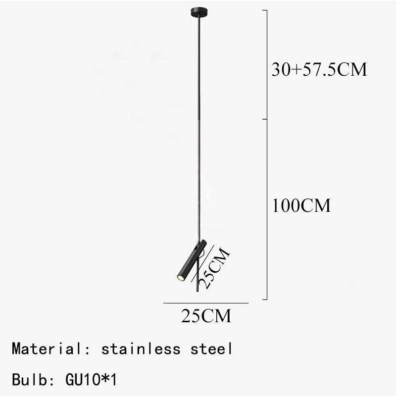 lustre led minimaliste en fer et acier rotatif 1/2/3 têtes