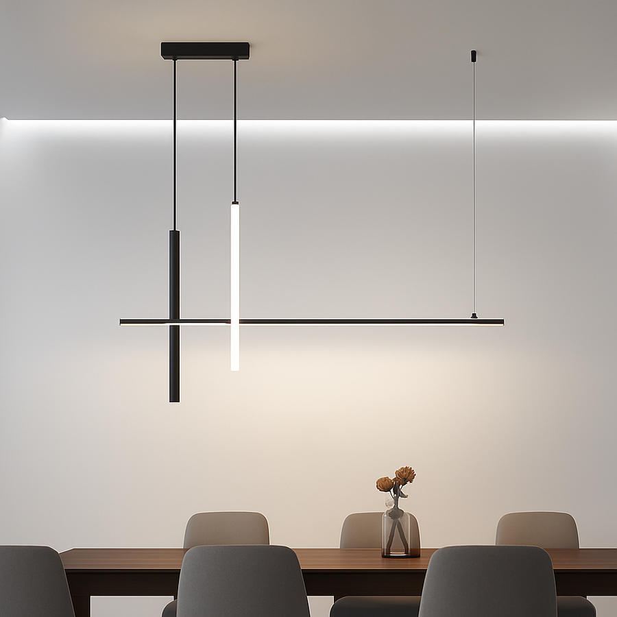 Lustre Led minimaliste moderne dimmable noir pour Table salle à manger cuisine Bar Suspension éclairage Suspension Design Lustre