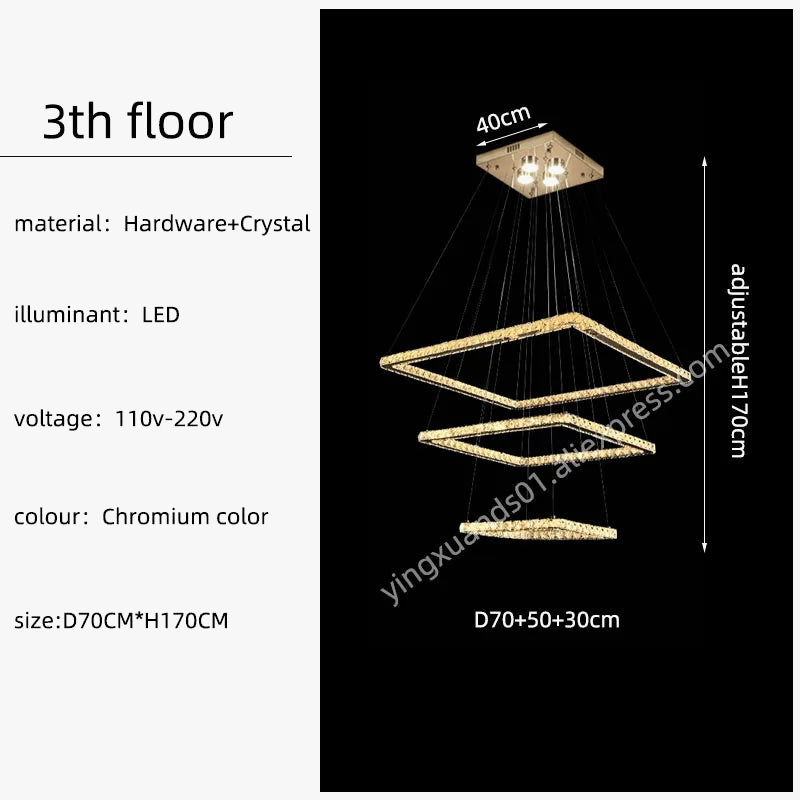 lustre à led minimaliste moderne en cristal design élégant