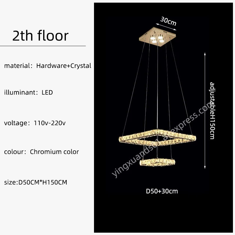 lustre à led minimaliste moderne en cristal design élégant
