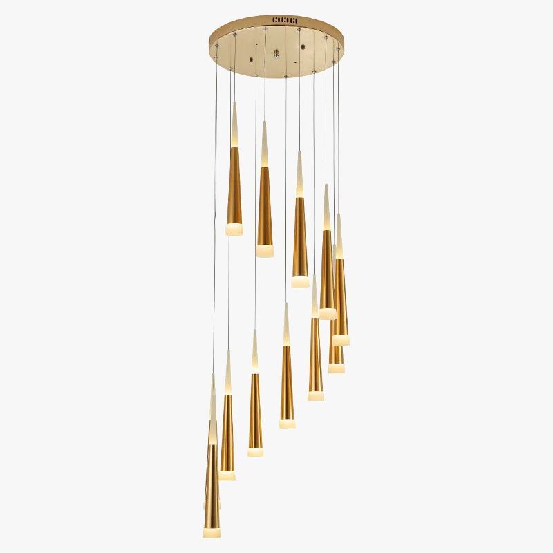 lustre led minimaliste moderne pour escalier duplex loft
