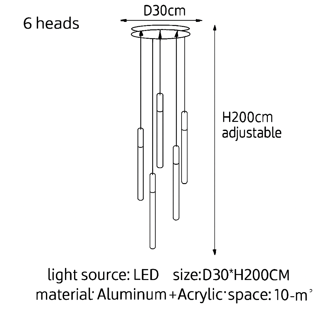 lustre led minimaliste moderne pour villa restaurant escalier