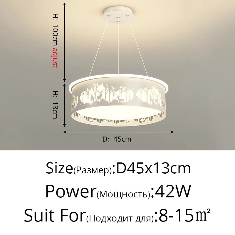 lustre led minimaliste rondin moderne romantique pour restaurant