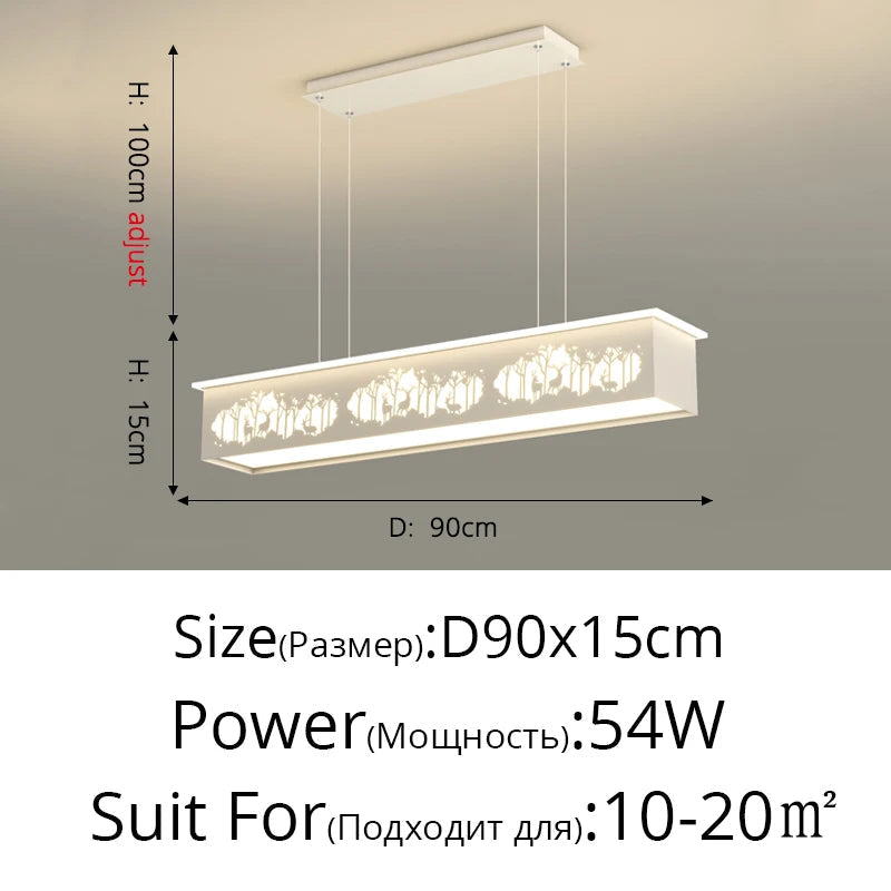 lustre led minimaliste rondin moderne romantique pour restaurant
