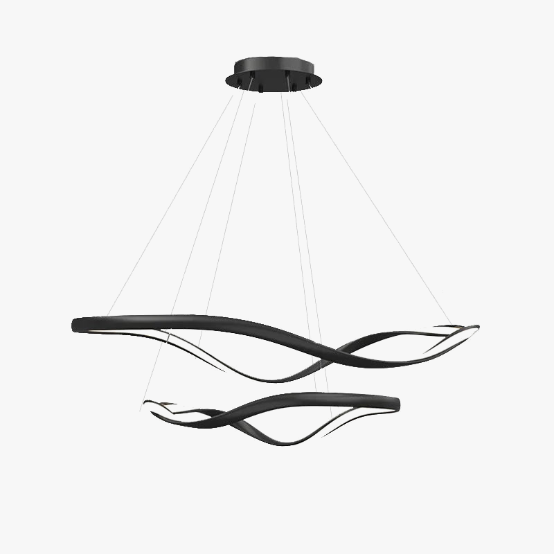 lustre led moderne aluminium anneau irrégulier simple réglable