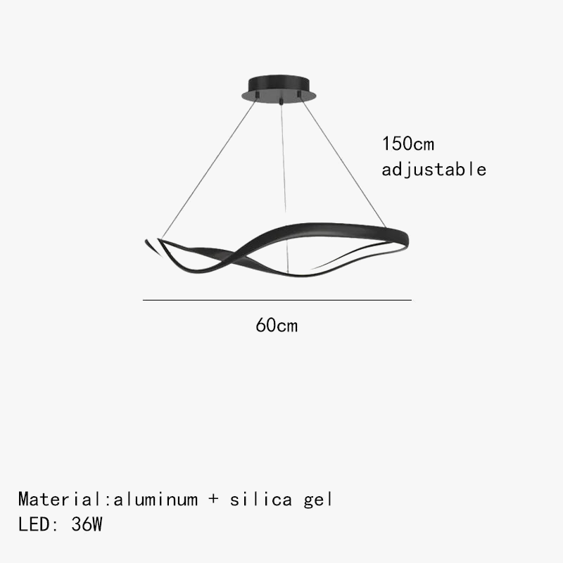 lustre led moderne aluminium anneau irrégulier simple réglable