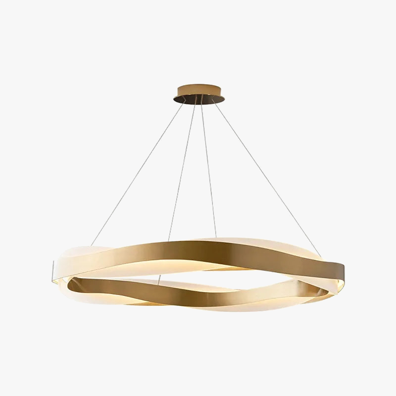 lustre led moderne anneaux brossés en cristal