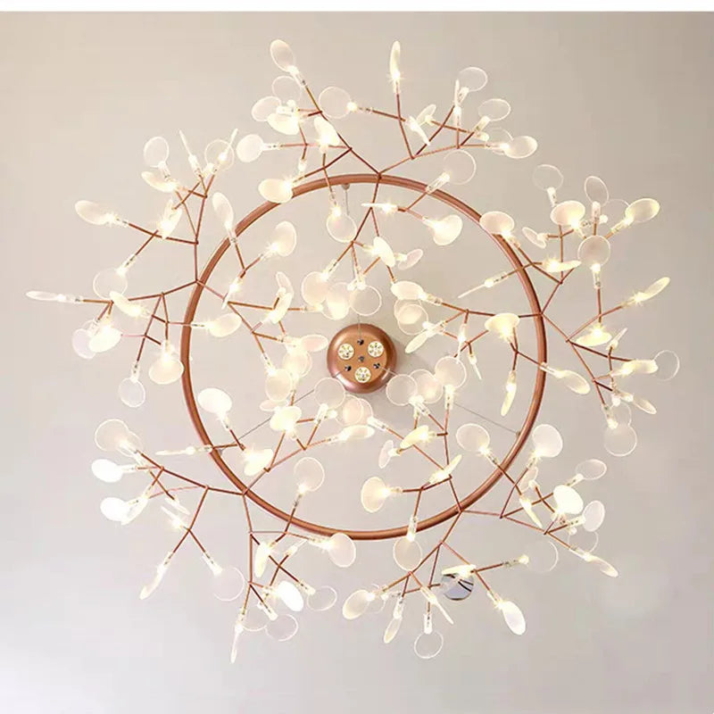 lustre led moderne avec branches rondes pour suspension