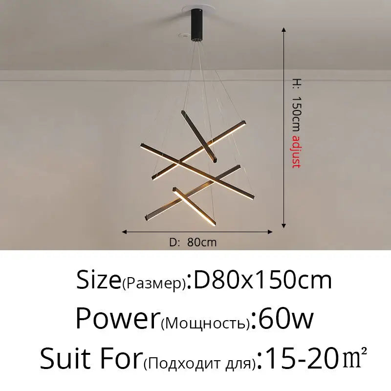 lustre led moderne avec gradation à distance pour intérieur