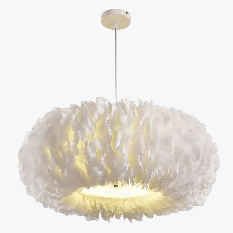 lustre led moderne avec plume décor pour éclairage intérieur