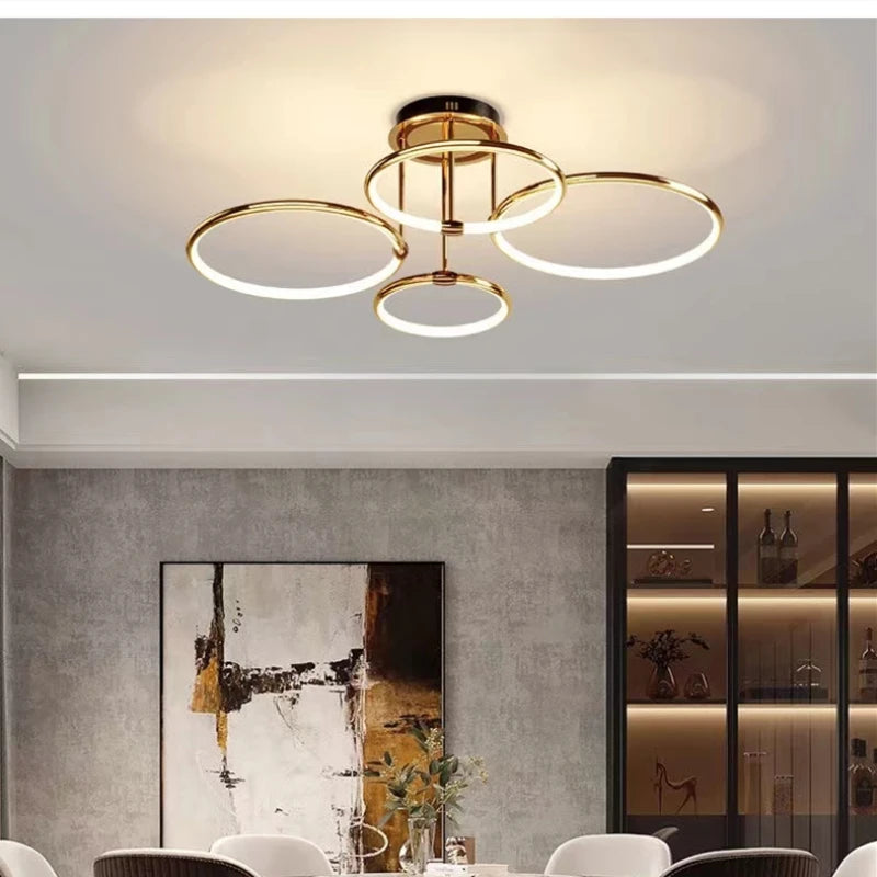 lustre led moderne avec télécommande et variateur pour intérieur