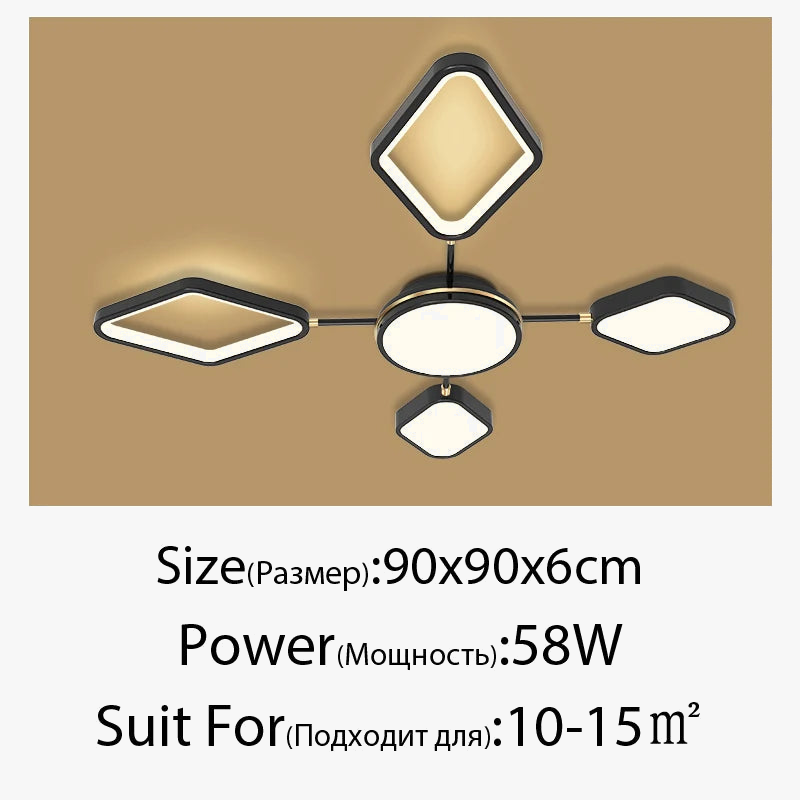 lustre led moderne avec télécommande pour intérieur élégant
