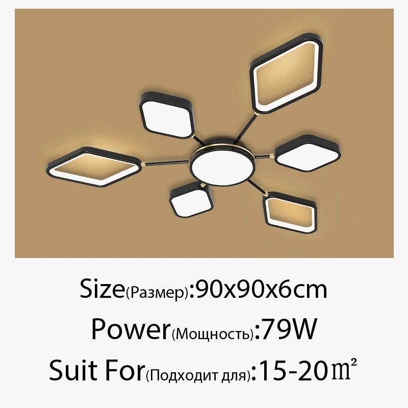 lustre led moderne avec télécommande pour intérieur élégant