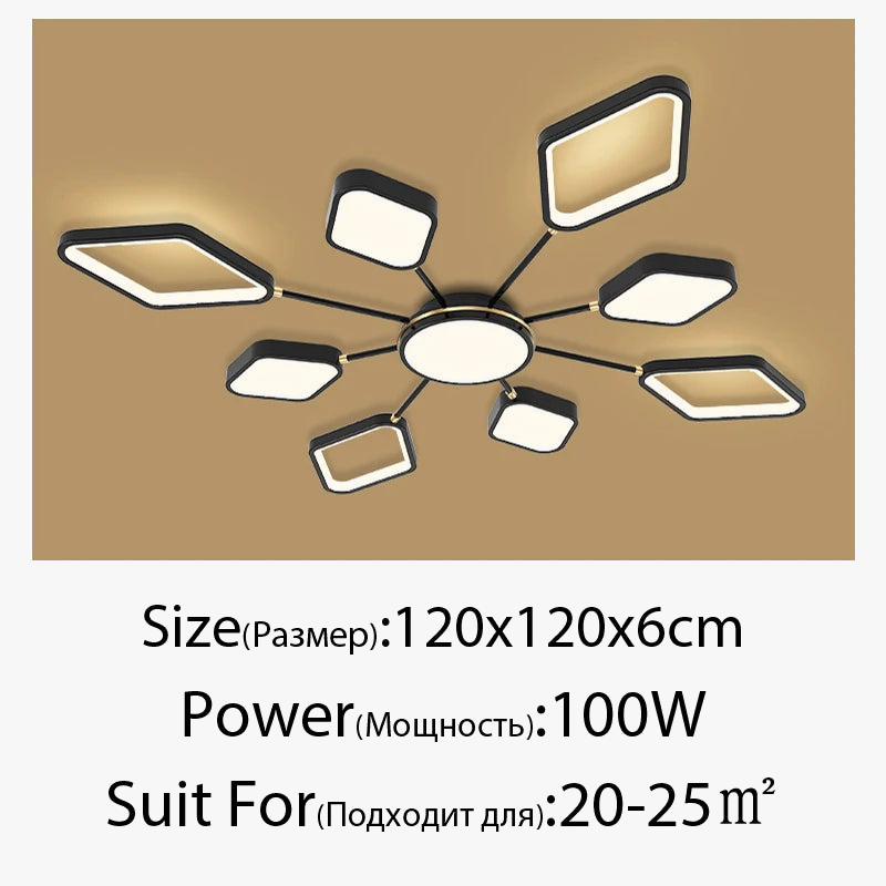 lustre led moderne avec télécommande pour intérieur élégant