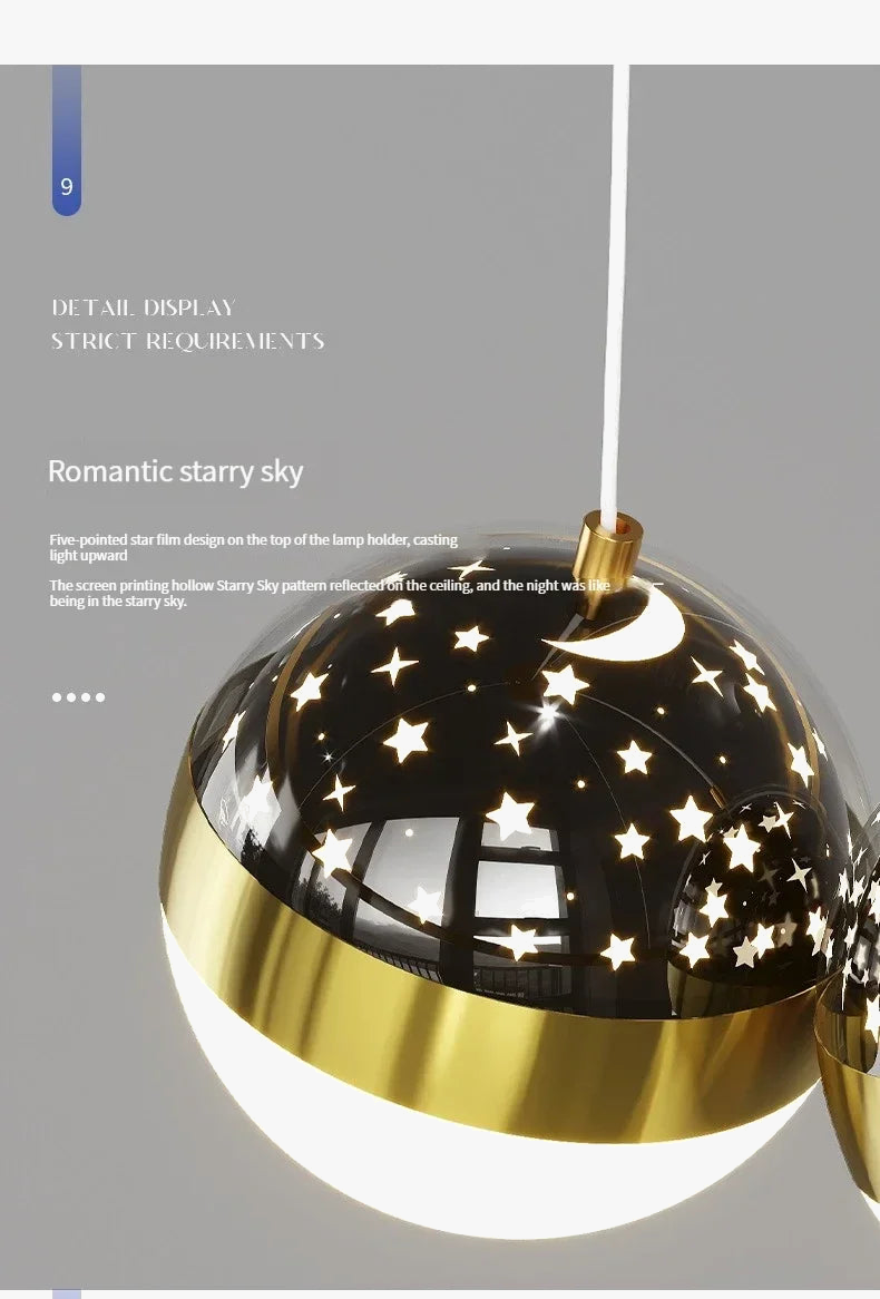 lustre led moderne ciel étoilé pour décoration intérieure