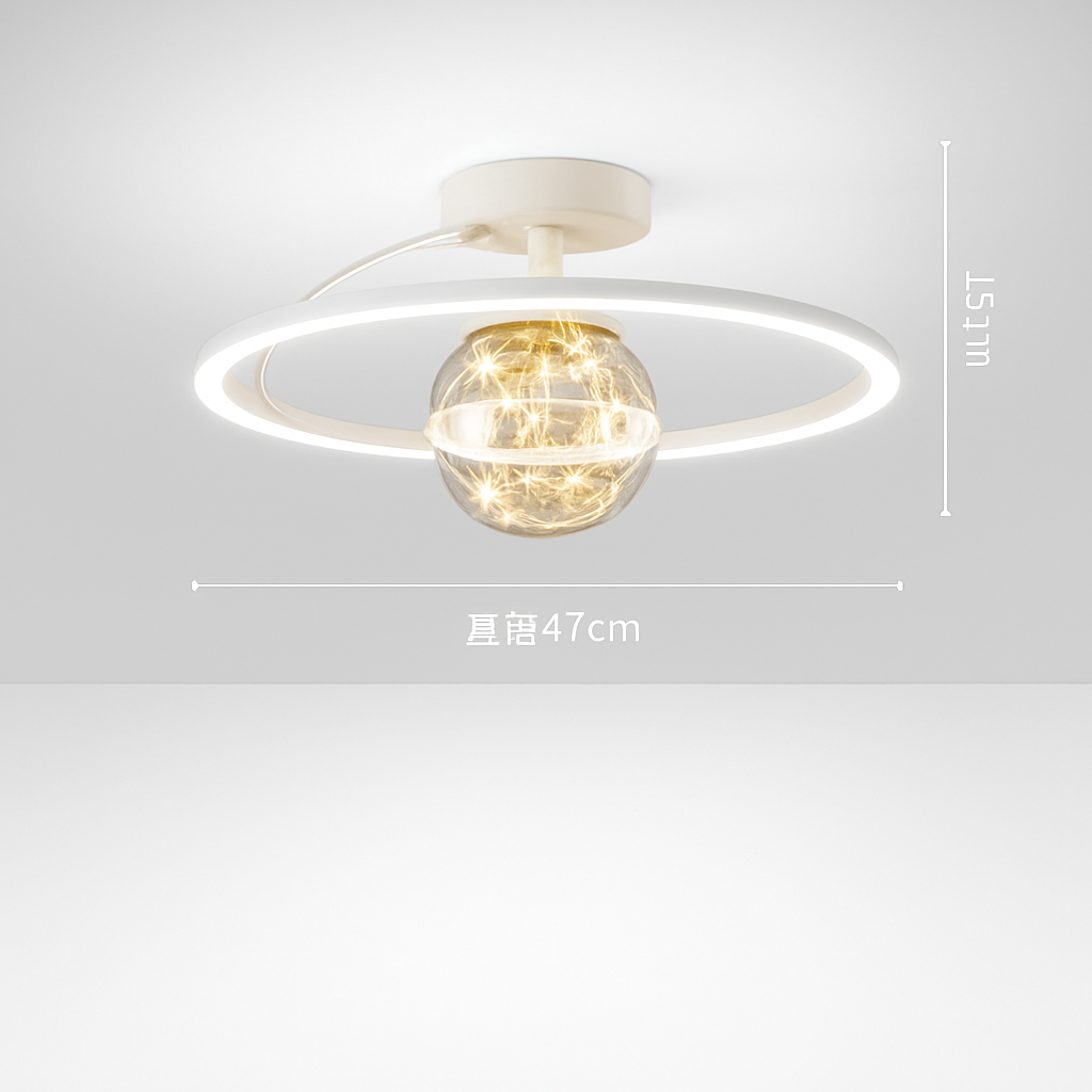 lustre led moderne de luxe avec boules de verre dorées