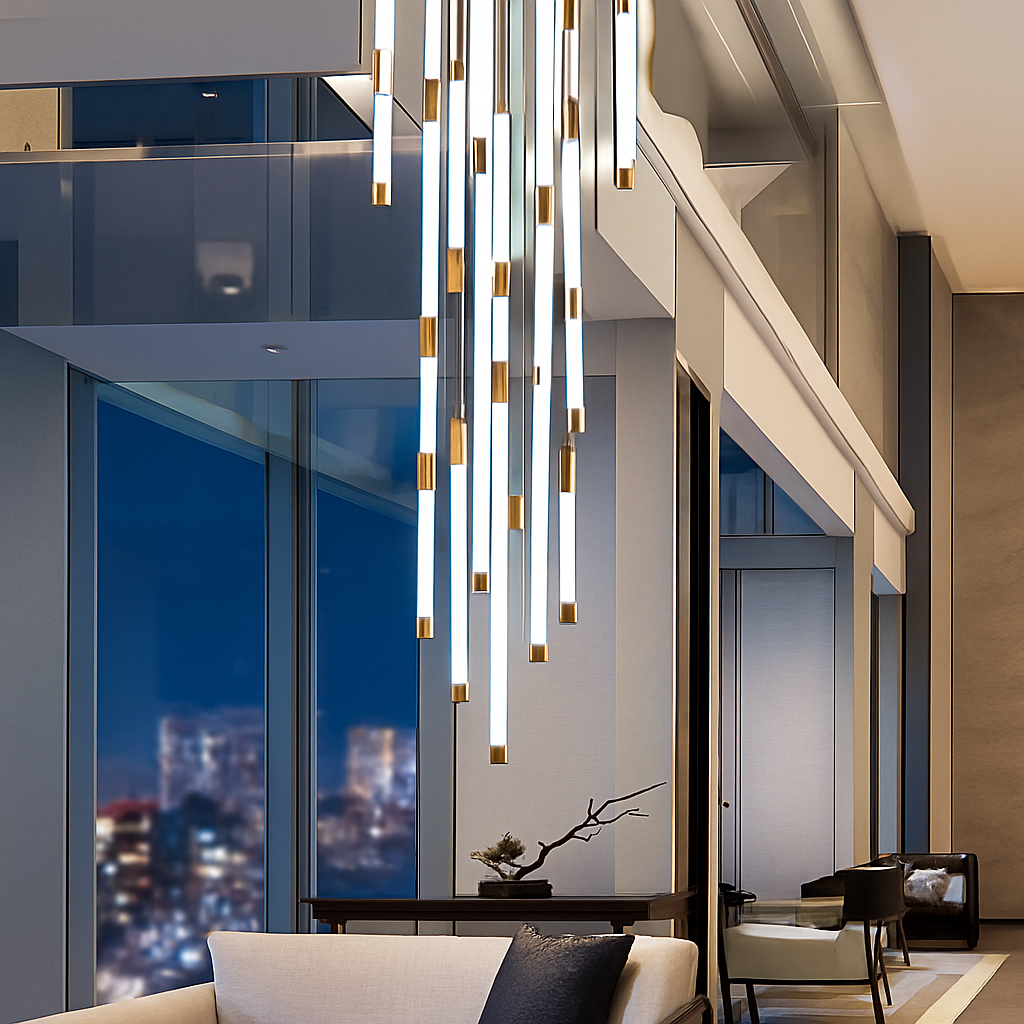 lustre led moderne de luxe pour décoration duplex grenier restaurant