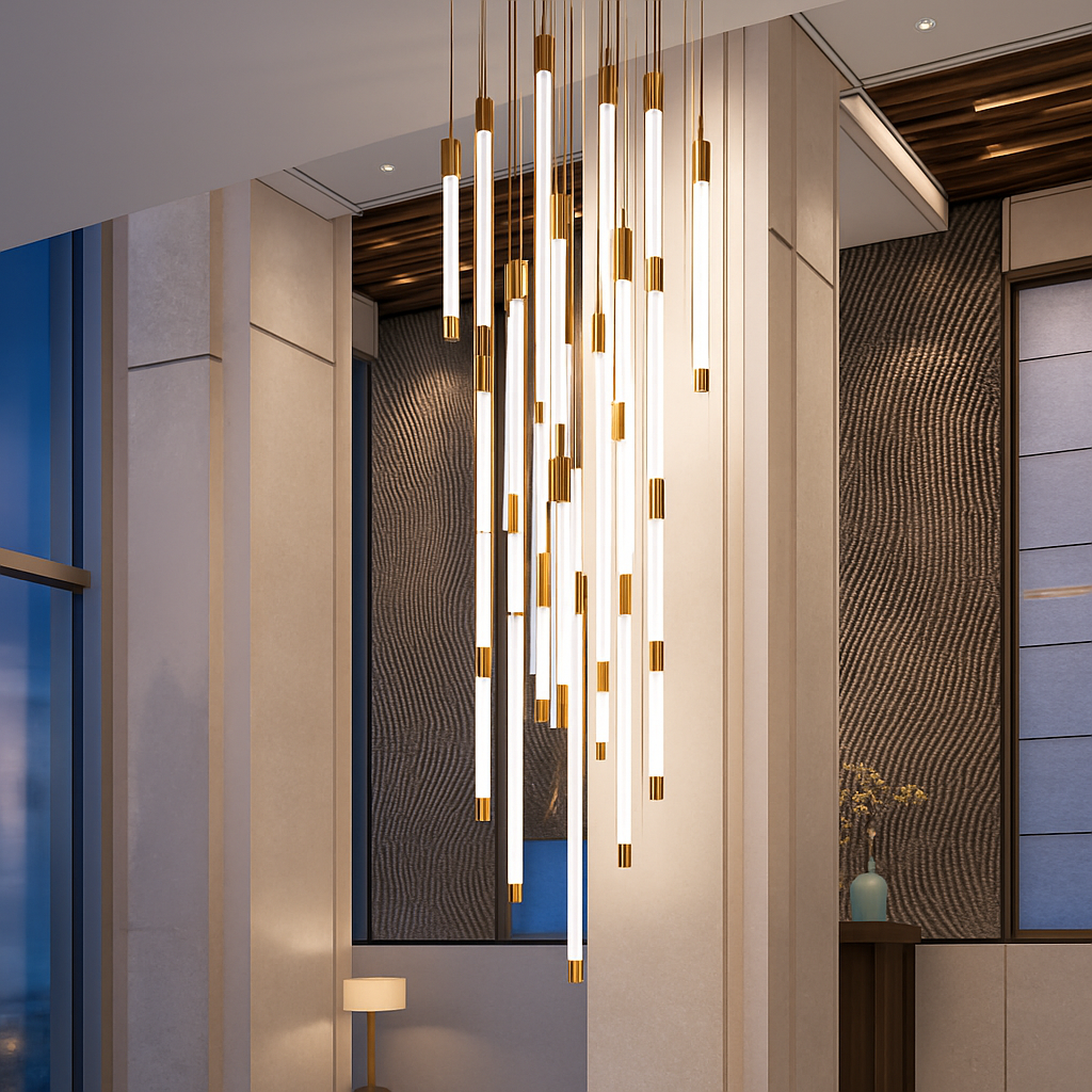 lustre led moderne de luxe pour décoration duplex grenier restaurant