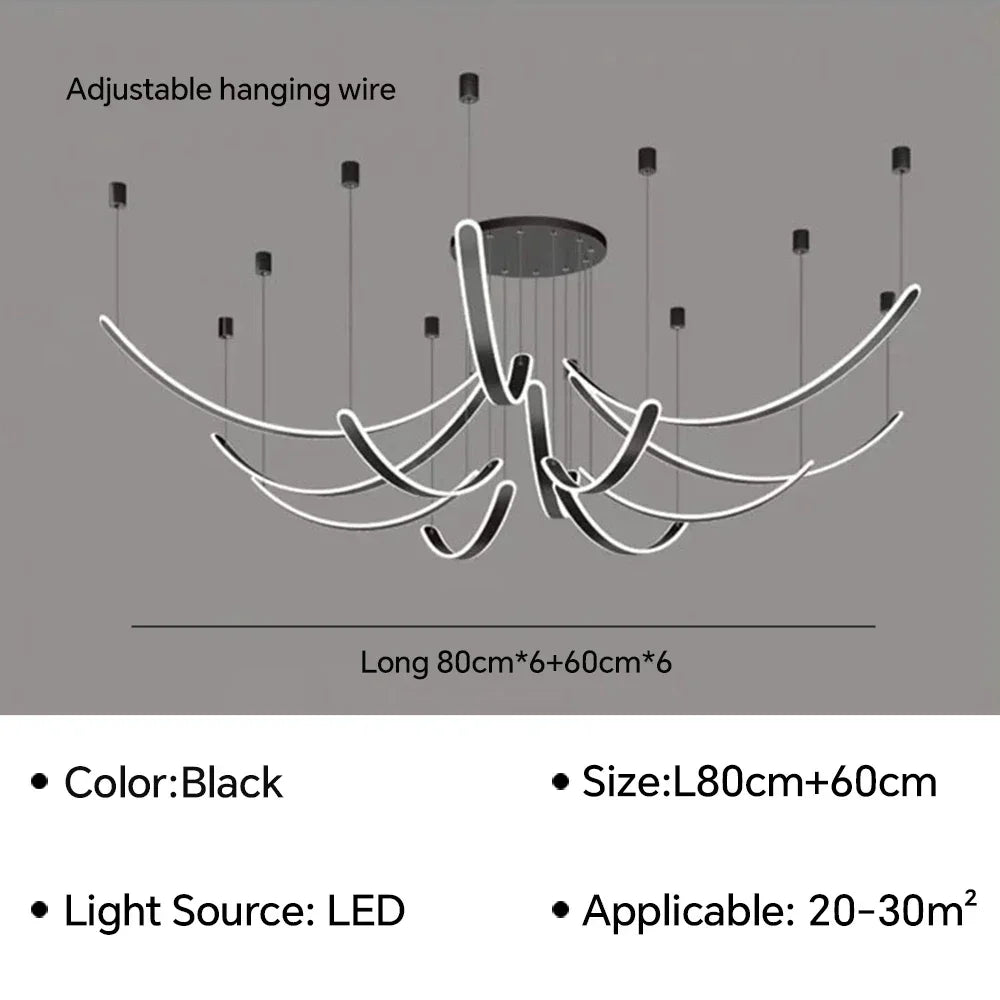 lustre à led moderne design pour décoration intérieure élégante