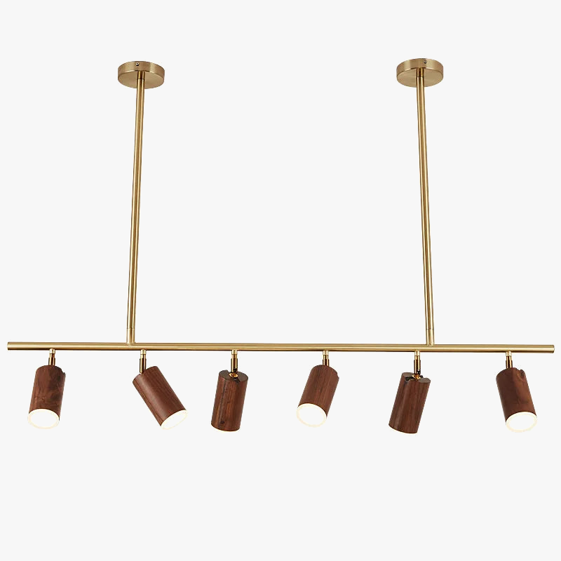 lustre led moderne en bois de noyer pour décoration maison