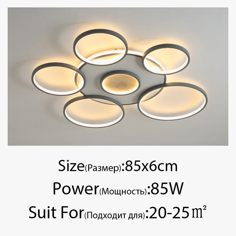 lustre led moderne en bois et aluminium pour éclairage intérieur