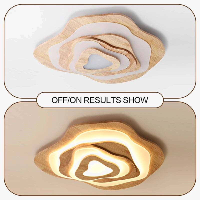 lustre led moderne en bois pour chalet loft intelligent