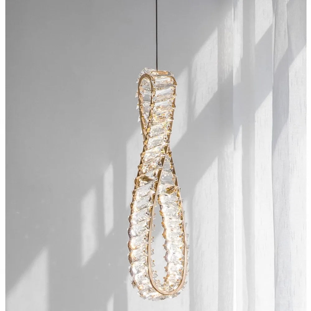 lustre led moderne en cristal de luxe adapté à l'intérieur