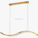 lustre led moderne en cristal de luxe en forme de s