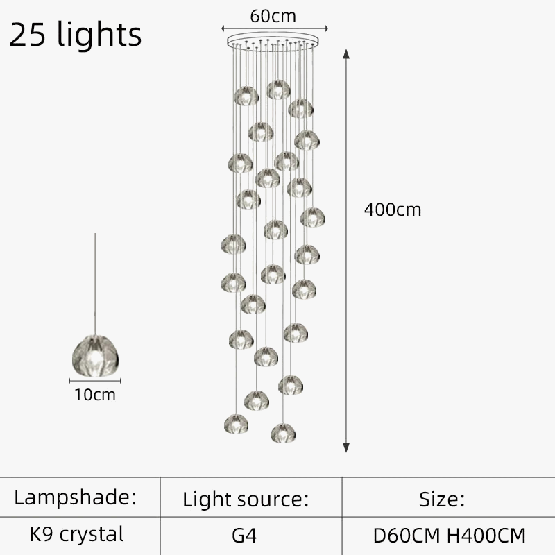 lustre led moderne en cristal design élégant pour espaces raffinés