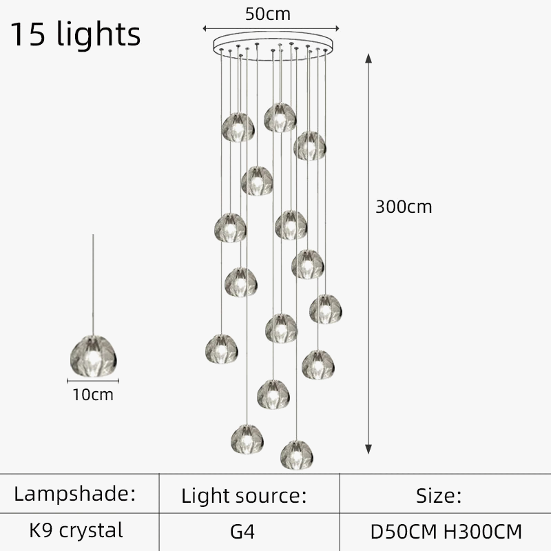 lustre led moderne en cristal design élégant pour espaces raffinés