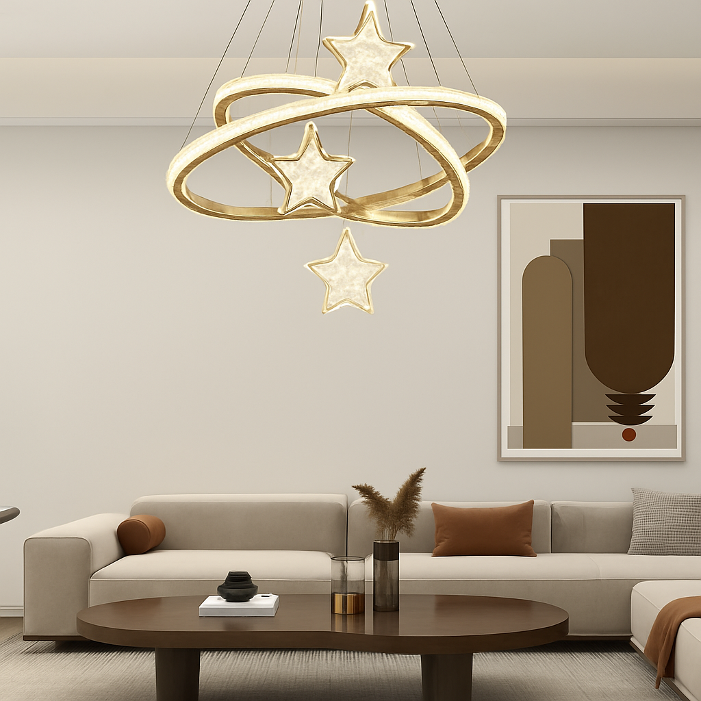 lustre led moderne en cristal pour éclairage intérieur