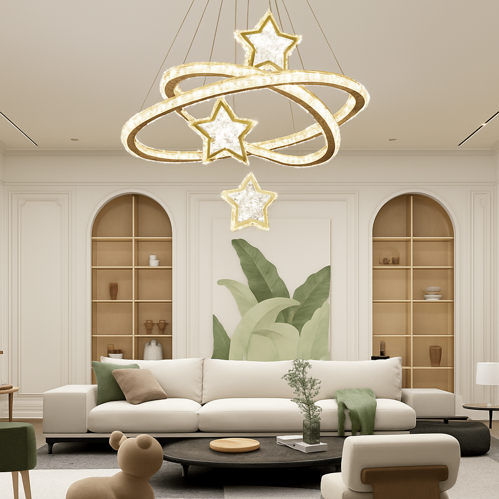 lustre led moderne en cristal pour éclairage intérieur