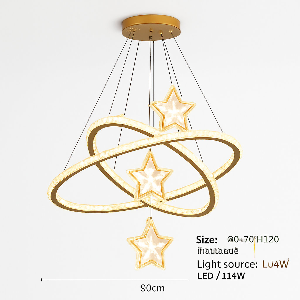 lustre led moderne en cristal pour éclairage intérieur