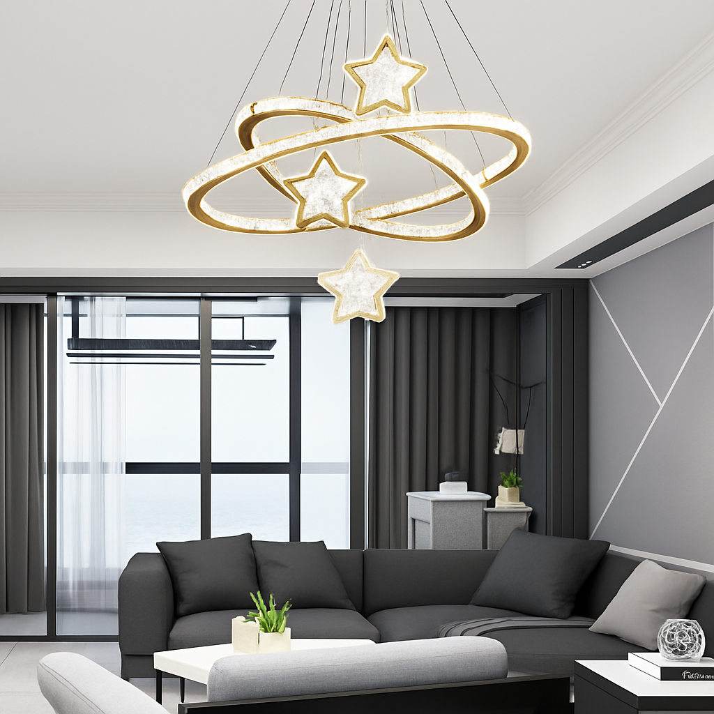 lustre led moderne en cristal pour éclairage intérieur