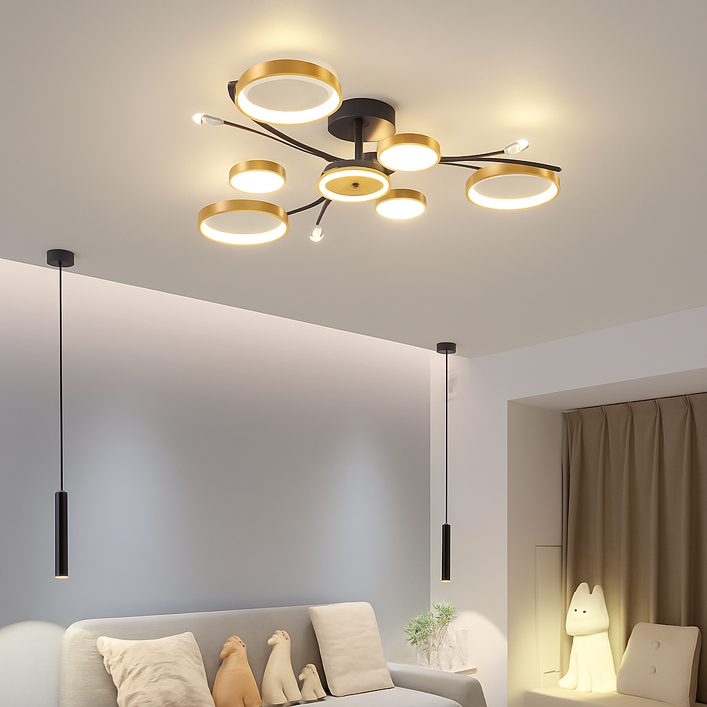 lustre led moderne en cristal pour éclairage intérieur
