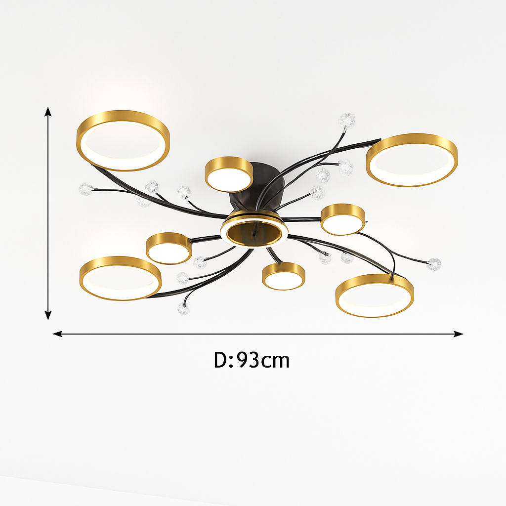 lustre led moderne en cristal pour éclairage intérieur