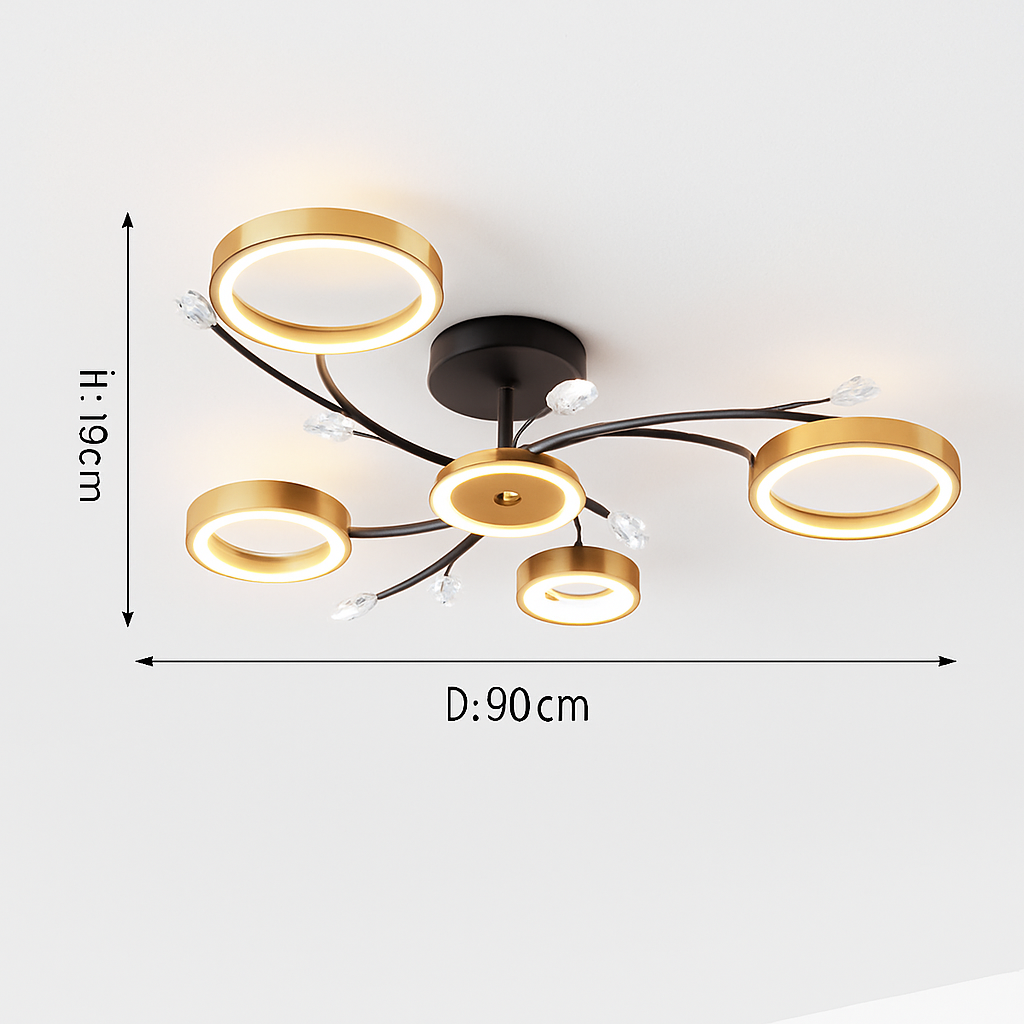 lustre led moderne en cristal pour éclairage intérieur