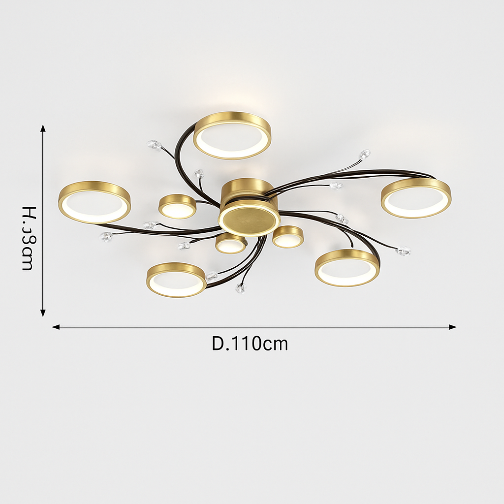 lustre led moderne en cristal pour éclairage intérieur