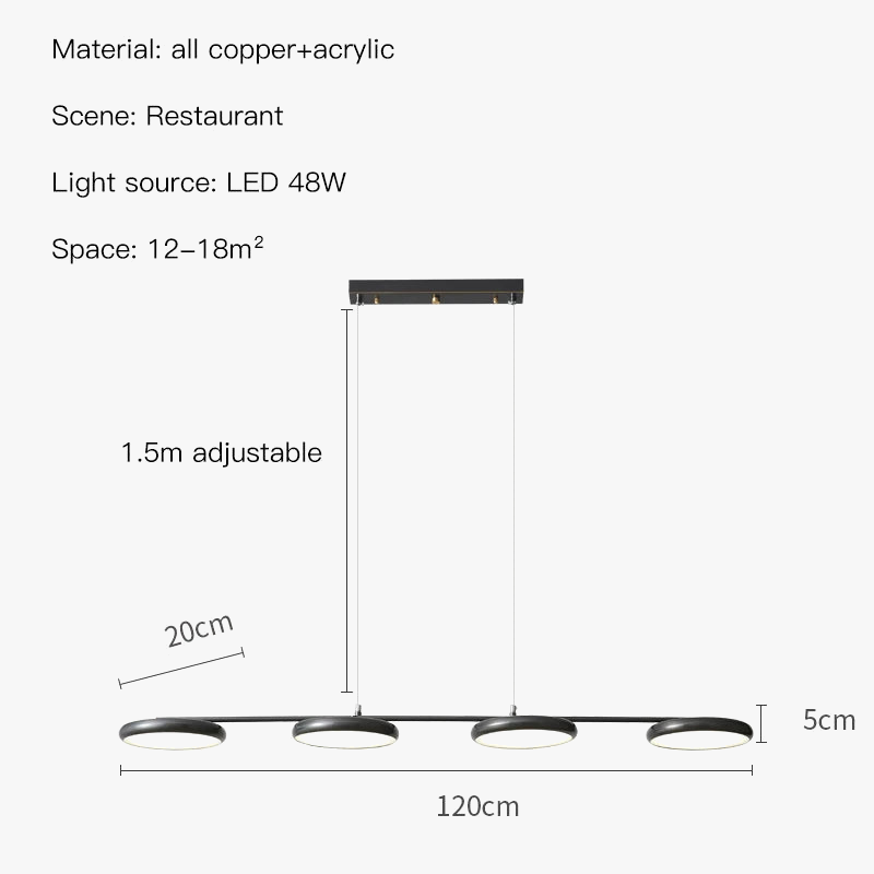 lustre led moderne en cuivre noir pour intérieur élégant