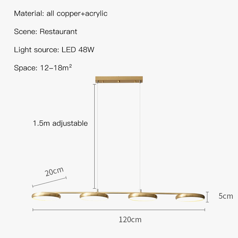 lustre led moderne en cuivre noir pour intérieur élégant