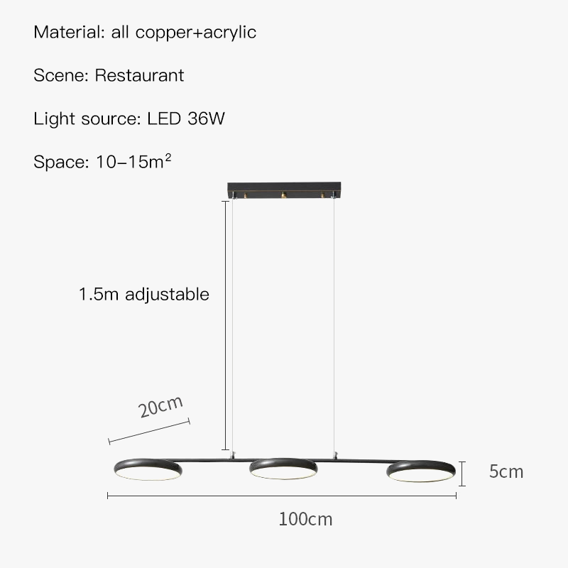 lustre led moderne en cuivre noir pour intérieur élégant