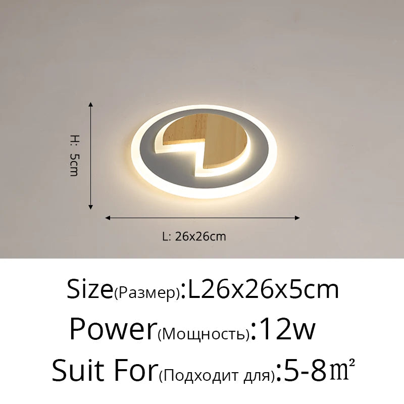 lustre led moderne en fer et bois pour intérieur minimaliste