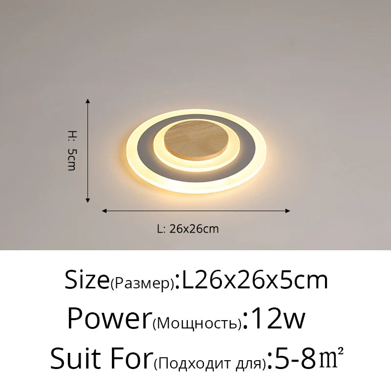 lustre led moderne en fer et bois pour intérieur minimaliste