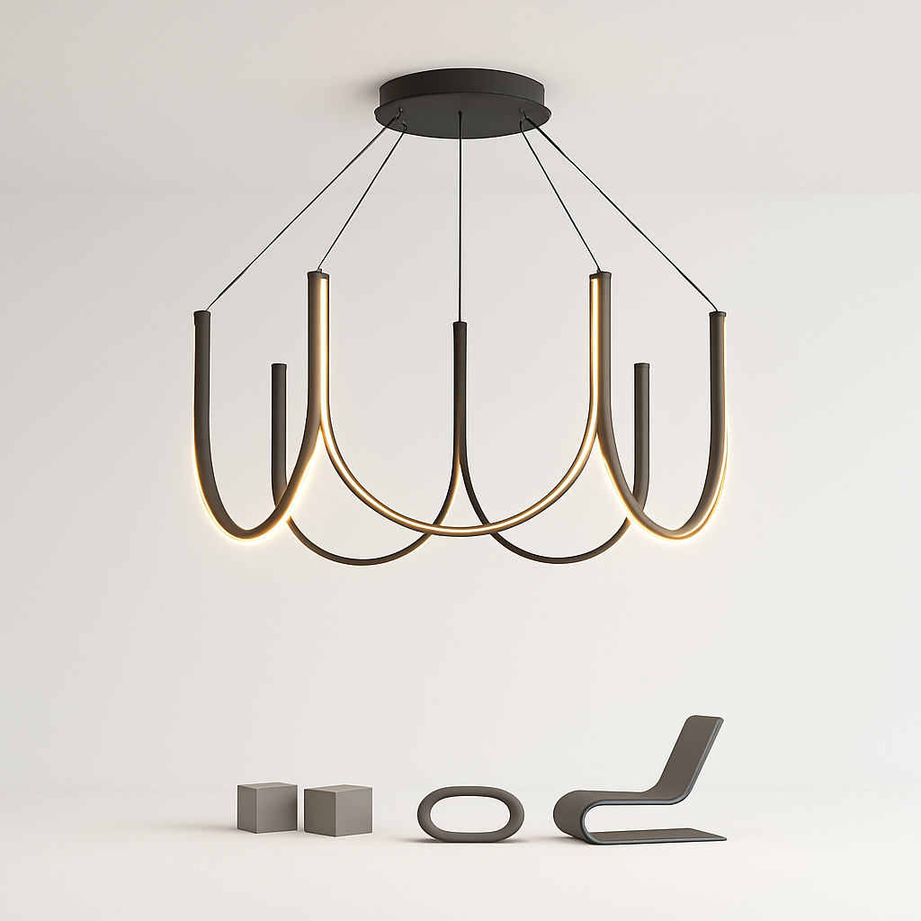 lustre led moderne en u pour décoration intérieure