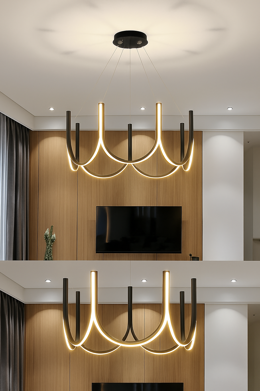 lustre led moderne en u pour décoration intérieure