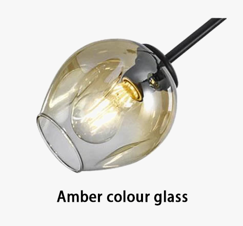 lustre à led moderne en verre à bulles design élégant pour intérieur