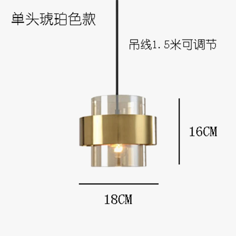 lustre led moderne en verre cylindrique style nordique